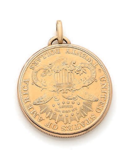 PIAGET Secret neck watch in yellow gold (750) concealed in a 20-dollar gold coin...