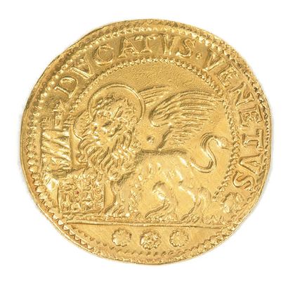 ITALIE, VENISE Silvestro Vallier (1694.1700). 
 Gold ducat of 10 sequins to the type...