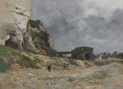 Antoine GUILLEMET (1843-1918) Les falaises du Pollet
Oil on canvas.
Signed lower...