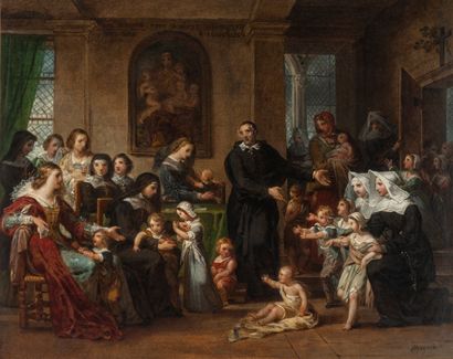 Charles MEYNIER (Paris 1768-id. 1832) Saint Vincent de Paul prêchant la charité aux...