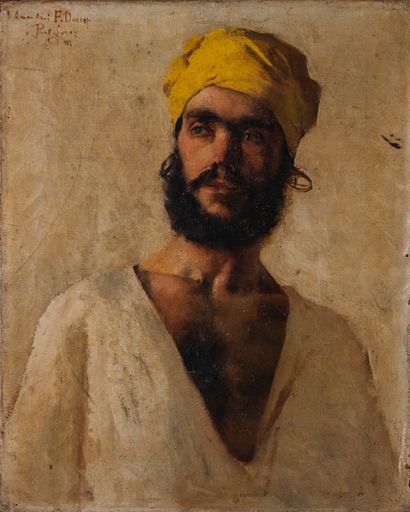 Paul LEROY (1860-1942) Portrait of the painter Ferdinand-François Decap in oriental,...