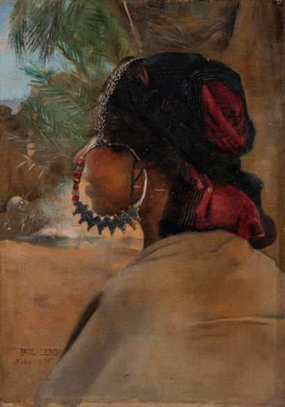 Paul LEROY (1860-1942) Femme de Biskra, 1885.
Huile sur toile.
Signée, située et...