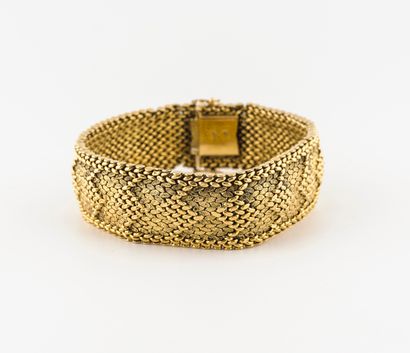 Bracelet ruban en or jaune (750) à motif...