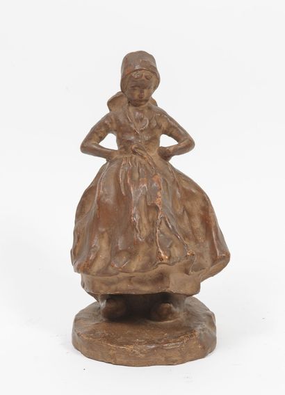 Ruth MILLES (1873-1941) Sulking young peasant girl.

Proof in patinated terracotta.

Signed...