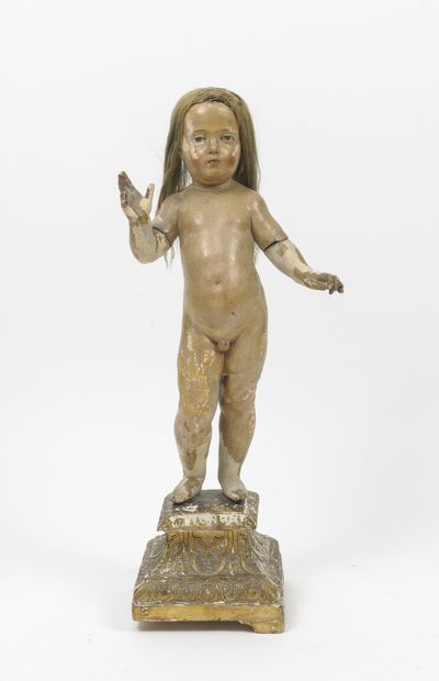 ALLEMAGNE ou ITALIE, XVIIIème-XIXème siècle; Christ as a child blessing

Polychrome...