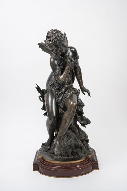 D'après Mathurin MOREAU (1822-1912) Ondine, known as Dragonfly.

Proof in bronze...