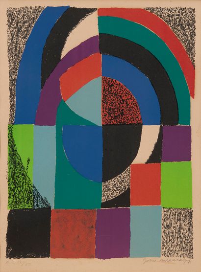 Sonia DELAUNAY (1885-1979) 
Cathédrale, 1971.
Lithographie en couleurs sur papier.
Signé...