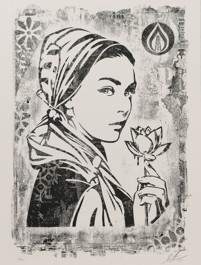 SHEPARD FAIREY (1970) 
Damaged Stencil series, 2017.
Impression offset sur papier.
Portfolio...