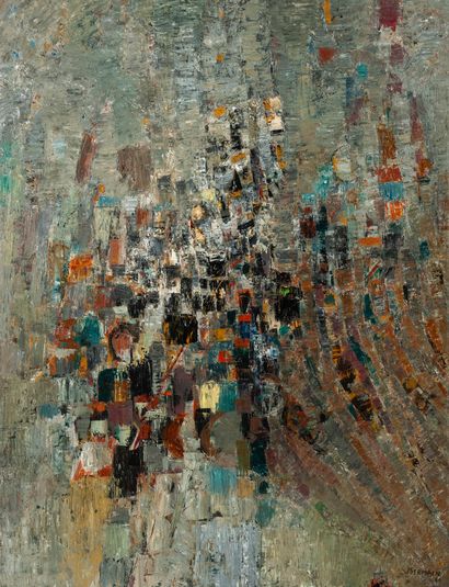 Jacques GERMAIN (1915-2001) 
Composition, 1964.
Huile sur toile.
Signée et datée...