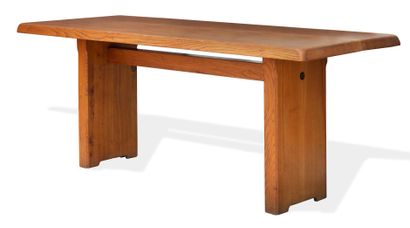 Pierre CHAPO (1927-1987) 
Dining table, T14B, circa 1960-1970.
In elm, the rectangular...