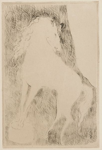 Marie LAURENCIN (1883-1956) 
L'écuyère, 1926.
Pencil lead on paper mounted on paper.
19...