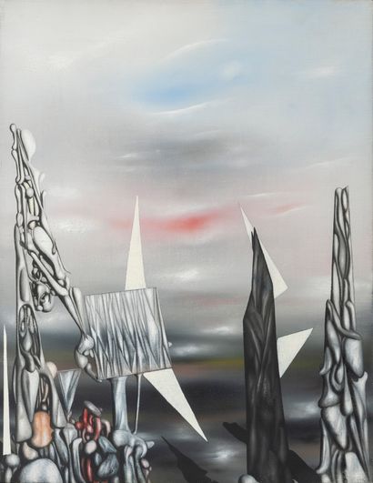Yves TANGUY (1900-1955) 


Elle viendra, 1950.



Oil on canvas.



Titled, dated...