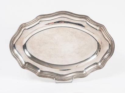 Tétard Frères Oval silver dish (950) with contoured edge and filets. 

Minerve and...