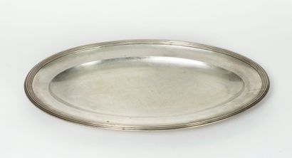 null Large oval silver dish (950), slightly hollow, with the edge underlined by nets.

Goldsmith's...