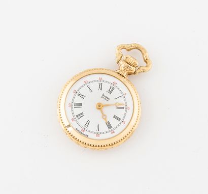 HUMA Yellow gold (750) collar watch.

Back cover decorated with a bouquet of flowers....