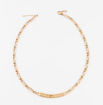 Yellow gold (750) chain link necklace with...