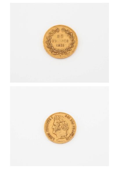 France 40 francs gold coin, Louis Philippe I. 

1833 Paris. 

Weight : 12.8 g. 
...