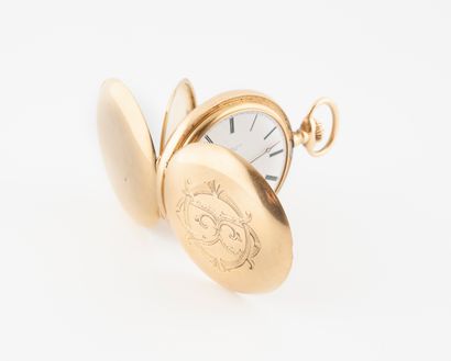 TIFFANY & Co, Geneva Yellow gold (750) savonnette pocket watch.

Back cover with...