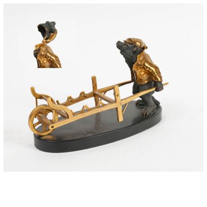 
A gilded and patinated bronze inkwell in...