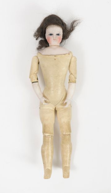 null Fashion doll of the Eugene Barrois type.

Porcelain head and collar, swivel...