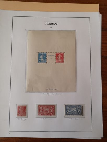 FRANCE, Emission 1925/1927/1937 
SHEETS N°1, 2 and 3, new with gum, without cancellation.




BTB.



Expert...
