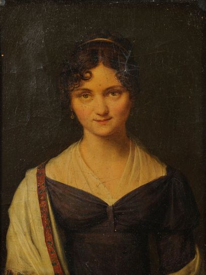 Entourage de Louis Léopold BOILLY (1761-1845) 
Portrait d'une jeune-femme au châle.




Huile...