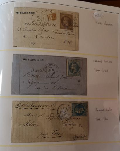 FRANCE, Emissions 1870/1871 
Lot of 3 mounted balloons and 4 postmarks.



Expert...