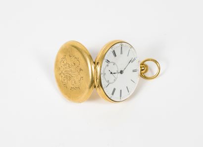 null Montre de gousset en or jaune (750).

Couvercle uni, chiffré C.C.T.

Cadran...