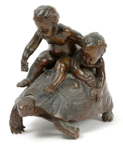 D'après Louis Ernest BARRIAS (1841-1905) 
Deux enfants chevauchant une tortue, 1877.
Epreuve...