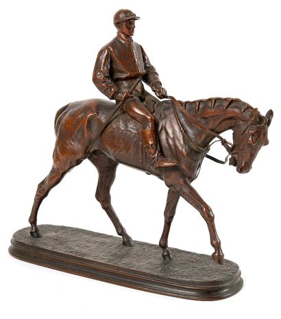 D'après Pierre-Jules MÊNE (1810-1879) 
Jockey vainqueur du derby.
Epreuve d'édition...