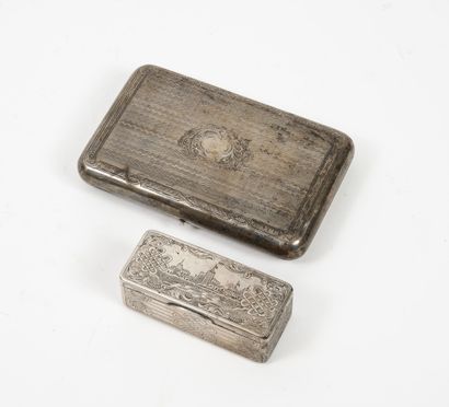 EMPIRE RUSSE, dernier tiers du XIXème siècle - Tabatière rectangulaire en argent...