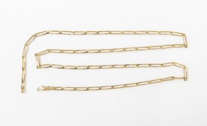 Yellow gold necklace (750) with curb chain....