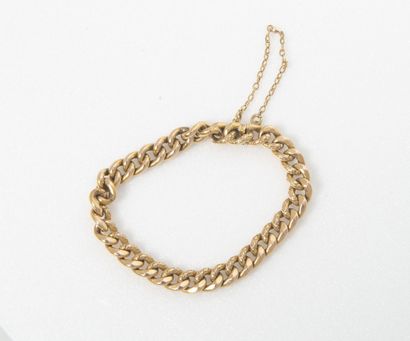 Bracelet with curb chain in yellow gold (750),...