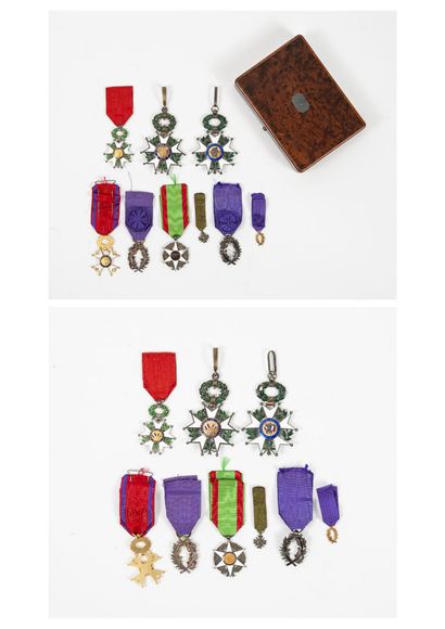 France * Croix de Guerre 1914-1918.

- une réduction en métal patiné, 1914-1915....