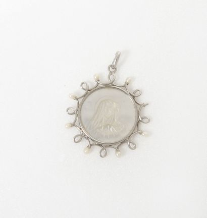 Platinum (850) medallion pendant set with...