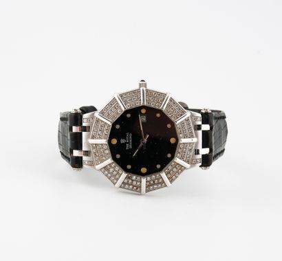 THE ROYAL DIAMOND, Genève Ladies' wristwatch. 
Dodecagonal case in white gold (750)....