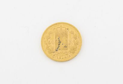 France Pièce de 40 francs or, Charles X, 1824 Paris. 

Poids : 12.8 g. 

Usures et...
