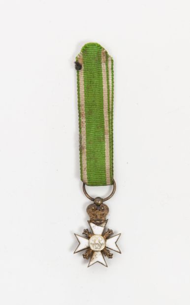 null - Réduction en métal, à ruban conforme, de la médaille des Pompiers belges....