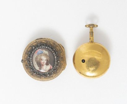 Federico Antonio FELICETTY Onion watch.

Circular gilt brass case.

White enamel...