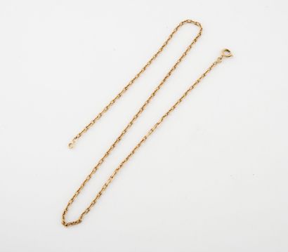 Yellow gold (750) necklace with a forçat...