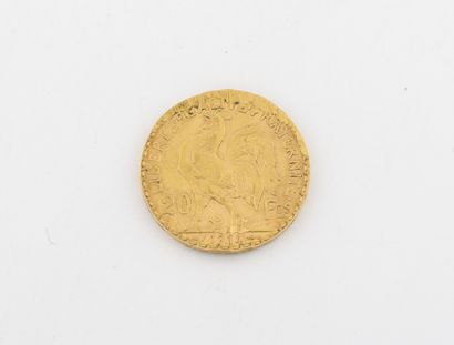 France Pièce de 20 francs or, IIIème république, 1914. 

Poids : 6.4 g. 

Usures...