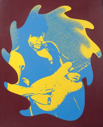 Ivan MESSAC (1948) Jeff Beck, She's a woman, 2008.
Acrylic on canvas.
Signed, titled...