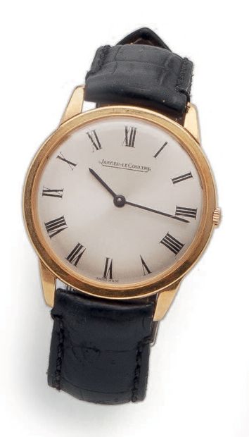 JAEGER LECOULTRE Men's wristwatch.
Round case in extra-flat yellow gold (750).
Dial...