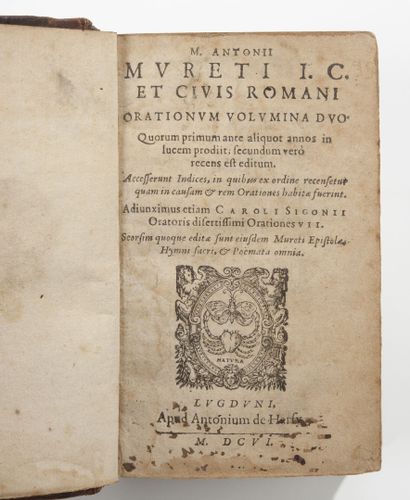 MURETUS. M. Antonii Mureti. I.C. et civis romani orationum volumina duo.
Lugduni,...