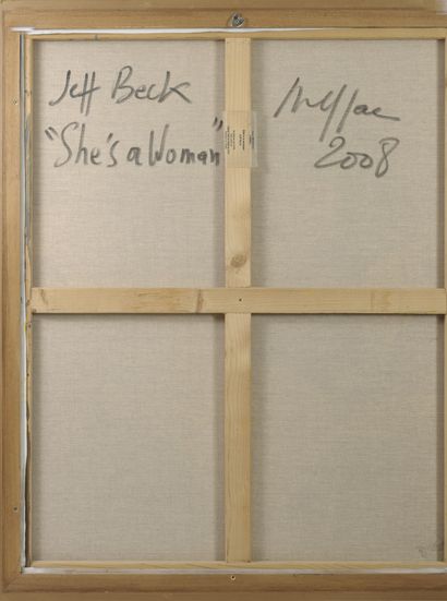 Ivan MESSAC (1948) Jeff Beck, She's a woman, 2008.
Acrylique sur toile.
Signée, titrée...