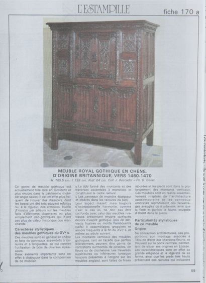 ILE DE FRANCE ou PICARDIE, vers 1460-1470 Exceptionnelle armoire en chêne sculpté...