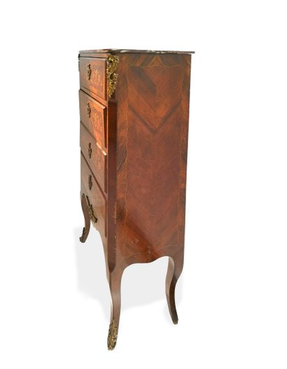 FRANCE, style Louis XV, seconde moitié du XIXème siècle. A rosewood veneered chiffonier...