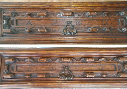 ALSACE ou FLANDRES, XVIIème siècle Architectural cabinet, in three parts, in molded...