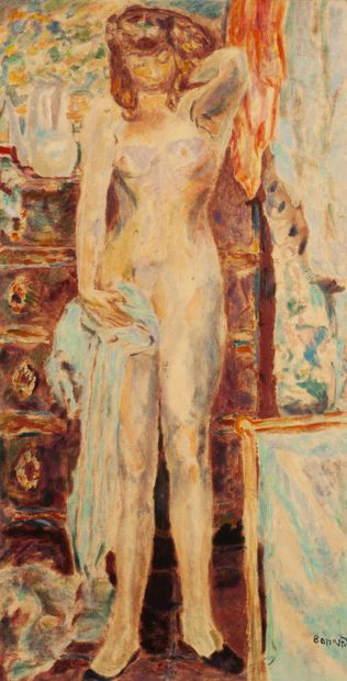 D'après Pierre BONNARD Woman with a chest of drawers, 1909.

Reproduction on canvas.

110.5...