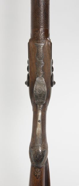 DE SAINTE fils, à Versailles Flintlock hunting rifle, modified with percussion.

With...